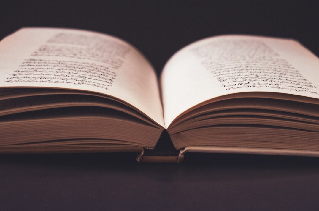 Open book with pages fanned out